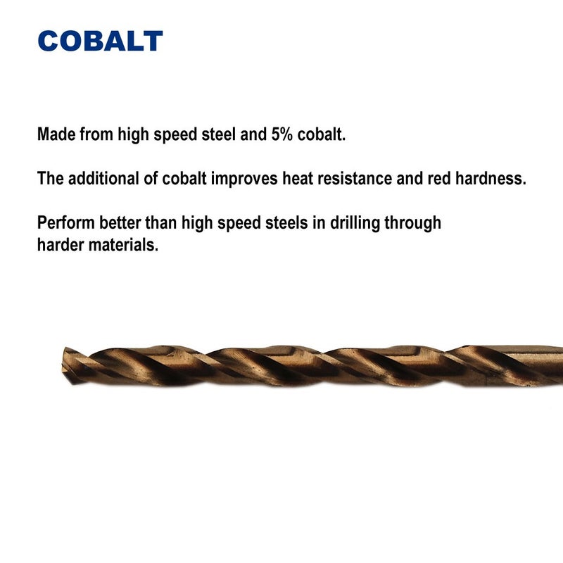 Drill Hulk 7/64-Inch Cobalt Steel M35 Jobber Length Twist Drill Bits for Hard Metal, Stainless Steel, Pack of 12 - Image 4